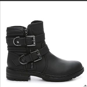 Black Moto boots, brand new in box!